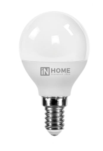 Лампа Led Е14  8Вт 3000К теплый свет шар In Home---