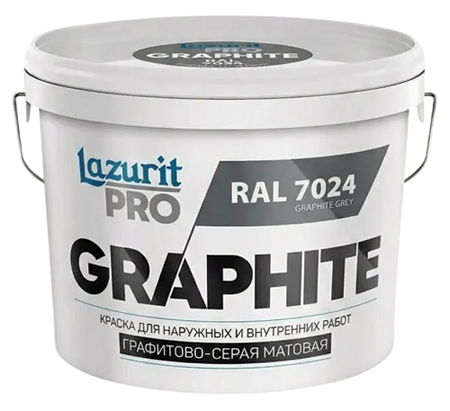 Краска Lazurit Pro graphite RAL7024 интерьерная 4.5л 