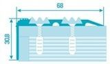 Порог 135см ПУ-07 68х30,8мм 001 алюминиевый угол с накладкой Лука---5%