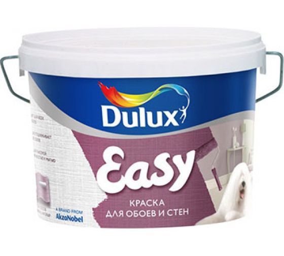 Краска Dulux Easy для обоев и стен  9л BW 5%---