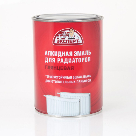 Эмаль для радиаторов алкидная 0,9кг белая глянец Эксперт---