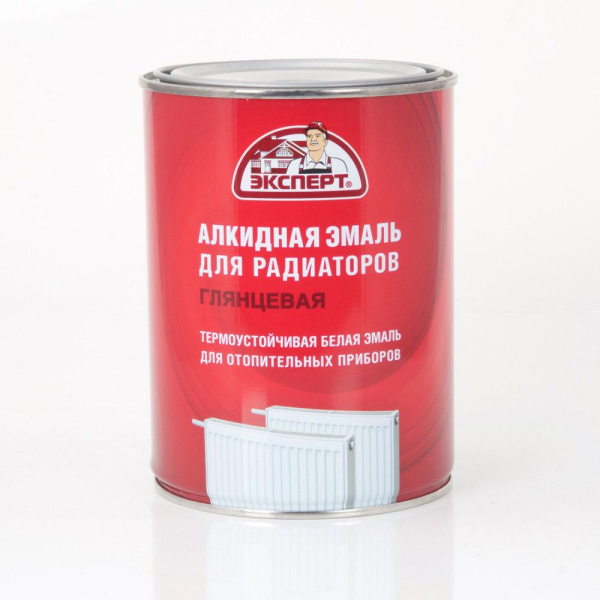 Эмаль для радиаторов алкидная 0,5кг белая глянец Эксперт---