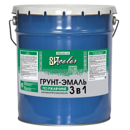 Грунт эмаль по ржавчине 3в1 белая 10кг глянец Вит Color@