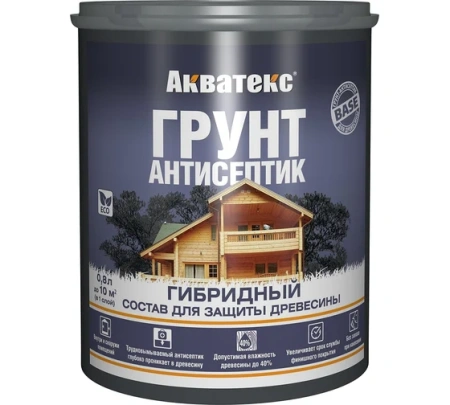 Грунт антисептик по дереву бесцветный 0,8л Акватекс Рогнеда
